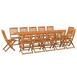 13 Piece Garden Dining Set 280x90x75 cm Solid Wood Acacia - Front View