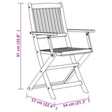 7 Piece Garden Dining Set Solid Wood Acacia - Low Angle