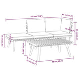 4 Piece Garden Lounge Set with Cushions Solid Wood Acacia