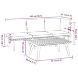4 Piece Garden Lounge Set with Cushions Solid Wood Acacia - Low Angle