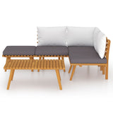 5 Piece Garden Lounge Set with Cushions Solid Wood Acacia - Side View