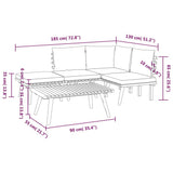 5 Piece Garden Lounge Set with Cushions Solid Wood Acacia
