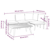 5 Piece Garden Lounge Set with Cushions Solid Wood Acacia - Low Angle