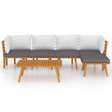 6 Piece Garden Lounge Set with Cushions Solid Wood Acacia - Side View