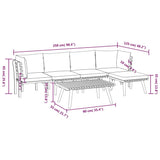 6 Piece Garden Lounge Set with Cushions Solid Wood Acacia