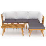 6 Piece Garden Lounge Set with Cushions Solid Wood Acacia - Side View