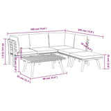 6 Piece Garden Lounge Set with Cushions Solid Wood Acacia