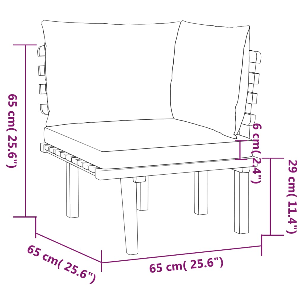 7 Piece Garden Lounge Set with Cushions Solid Wood Acacia