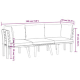 3 Piece Garden Lounge Set with Cushions Solid Wood Acacia