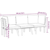 3 Piece Garden Lounge Set with Cushions Solid Wood Acacia - Low Angle