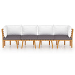 4 Piece Garden Lounge Set with Cushions Solid Acacia Wood
