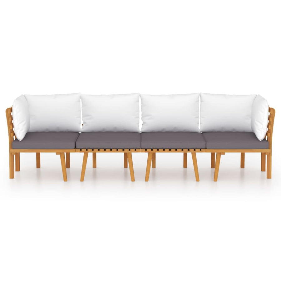 4 Piece Garden Lounge Set with Cushions Solid Acacia Wood