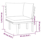 4 Piece Garden Lounge Set with Cushions Solid Acacia Wood - Close-Up Angle