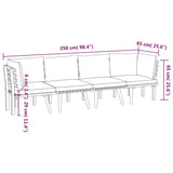 4 Piece Garden Lounge Set with Cushions Solid Acacia Wood - Low Angle