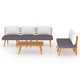 4 Piece Garden Lounge Set with Cushions Solid Wood Acacia - Side View