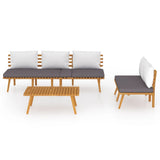 3 Piece Garden Lounge Set with Cushions Solid Wood Acacia - Side View