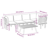 6 Piece Garden Lounge Set with Cushions Solid Wood Acacia