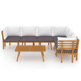 7 Piece Garden Lounge Set with Cushions Solid Wood Acacia - Side View