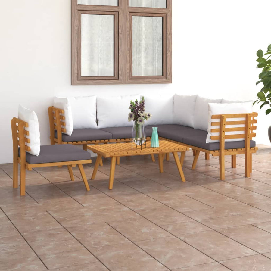 7 Piece Garden Lounge Set with Cushions Solid Wood Acacia