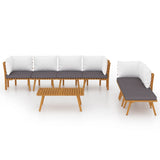 8 Piece Garden Lounge Set with Cushions Solid Wood Acacia - Side View