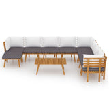 9 Piece Garden Lounge Set with Cushions Solid Wood Acacia - Side View