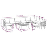 12 Piece Garden Lounge Set with Cushions Solid Wood Acacia - Low Angle