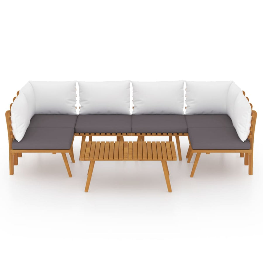 7 Piece Garden Lounge Set with Cushions Solid Wood Acacia