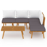 6 Piece Garden Lounge Set with Cushions Solid Wood Acacia - Side View
