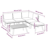 6 Piece Garden Lounge Set with Cushions Solid Wood Acacia