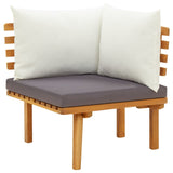 6 Piece Garden Lounge Set with Cushions Solid Wood Acacia - Rear View