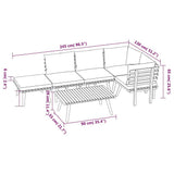 6 Piece Garden Lounge Set with Cushions Solid Wood Acacia - Low Angle