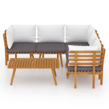 6 Piece Garden Lounge Set with Cushions Solid Wood Acacia
