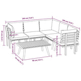 6 Piece Garden Lounge Set with Cushions Solid Wood Acacia