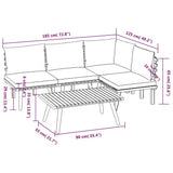 5 Piece Garden Lounge Set with Cushions Solid Wood Acacia