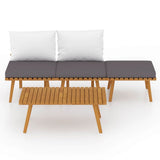 4 Piece Garden Lounge Set with Cushions Solid Wood Acacia - Side View