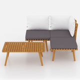 4 Piece Garden Lounge Set with Cushions Solid Wood Acacia - Side View