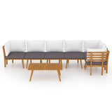 7 Piece Garden Lounge Set with Cushions Solid Wood Acacia - Side View