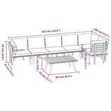 7 Piece Garden Lounge Set with Cushions Solid Wood Acacia