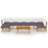 8 Piece Garden Lounge Set with Cushions Solid Wood Acacia - Side View