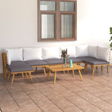 8 Piece Garden Lounge Set with Cushions Solid Wood Acacia
