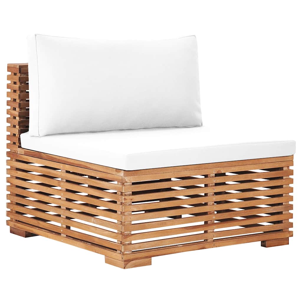 Garden 3-Seater Sofa with Cushions Solid Teak Wood