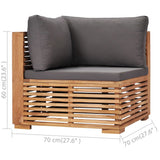 Garden 3-Seater Sofa with Cushions Solid Teak Wood
