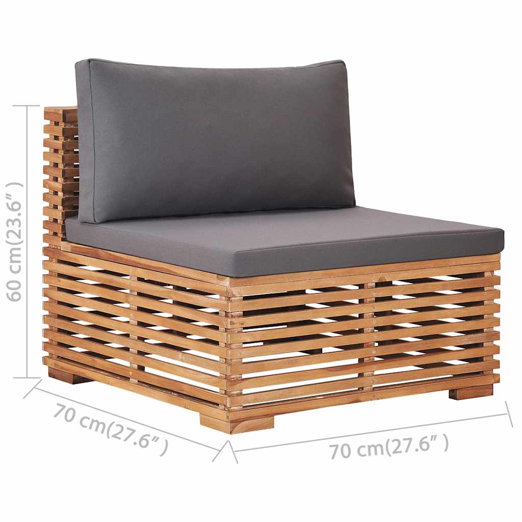 Garden 4-Seater Sofa with Cushions Solid Teak Wood