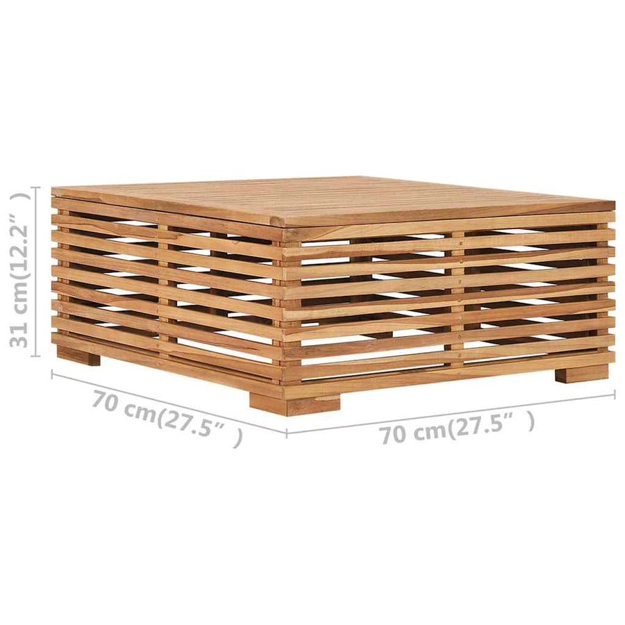 7 Piece Garden Lounge Set with Dark Grey Cushion Solid Teak Wood