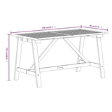 5 Piece Garden Dining Set Solid Wood Acacia - Close-Up Angle