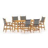 7 Piece Garden Dining Set Solid Wood Acacia - Front View
