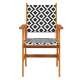 7 Piece Garden Dining Set Solid Wood Acacia - Rear View