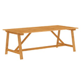 7 Piece Garden Dining Set Solid Wood Acacia - Side View