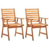 3 Piece Garden Dining Set Solid Wood Acacia - Side View
