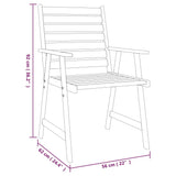 3 Piece Garden Dining Set Solid Wood Acacia - Extra Image